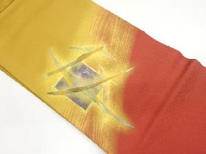 金彩斜線に色紙・抽象模様名古屋帯